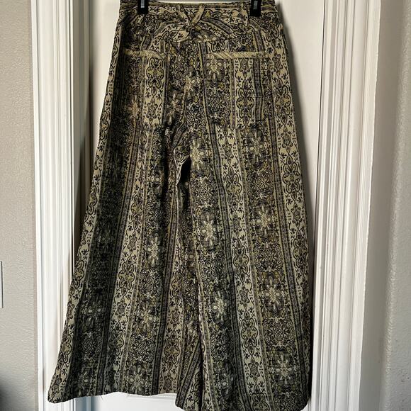 Free People Dahlia Wide-Leg Pants | Lemongrass Combo | Size 8 - Picture 8 of 10